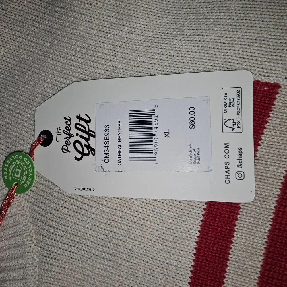 Chaps Men's Cream American Flag Sweater‎ XL